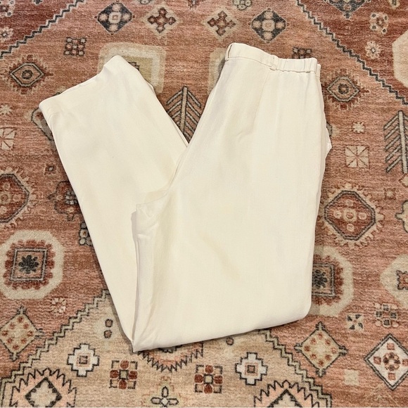 Talbots Pants - Talbots Linen Blend White High Waisted Trousers